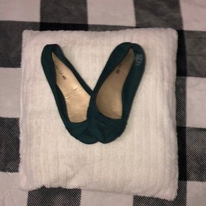 Dark sea green flats size 12 womans